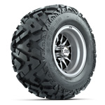 GTW&reg; Medusa Black/ Machined 10 in Wheels with 20x10-10 Barrage Mud Tires - Set of 4