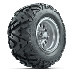 GTW&reg; Medusa Silver/ Machined 10 in Wheels with 20x10-10 Barrage Mud Tires - Set of 4