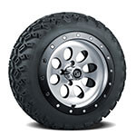 Set of (4) 12 inch Rally Beadlock Wheels on A/ T Tires