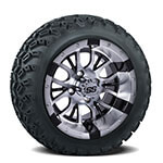 Set of (4) 12 inch Diesel Wheels on A/ T Tires
