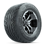 GTW&reg; Storm Trooper Black/ Machined 12 in Wheels with 255/ 55-R12 Fusion GTR Street Tires - 4 Set