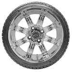 GTW Chrome Tempest 14 in Wheels with 205/ 30-14 Fusion Street Tires - Set of 4
