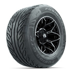 GTW&reg; Stellar Black/ Machined 12 in Wheels with 255/ 55-R12 Fusion GTR Street Tires - Set of 4