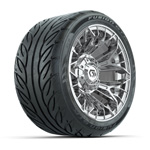 GTW&reg; Stellar Chrome 12 in Wheels with 215/ 40-R12 Fusion GTR Steel Belt Street Tires - Set of 4