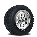 Set of (4) 14 inch Rally Beadlock Wheels on A/ T Tires