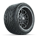 GTW&reg; Volt Gunmetal 12 in Wheels with 215/ 40-R12 Fusion GTR Steel Belt Street Tires - Set of 4