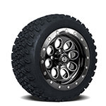 Set of (4) 14 inch Black Rally Beadlock Wheels on A/ T Tires