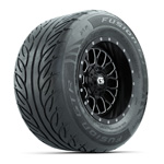 GTW&reg; Helix Black/ Machined 12 in Wheels with 255/ 55-R12 Fusion GTR Street Tires - Set of 4