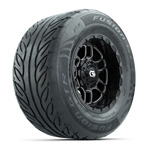 GTW&reg; Titan Black/ Machined 12 in Wheels with 255/ 55-R12 Fusion GTR Street Tires - Set of 4