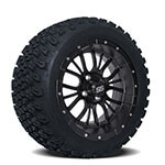 Set of (4) 14 inch Diesel Matte Black Wheels on A/ T Tires