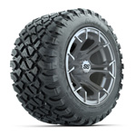 GTW&reg; Spyder Silver Brush 12 in Wheels with 22X11-R12 Nomad A/ T Tires - Set of 4