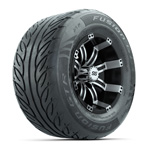 GTW&reg; Tempest Black/ Machined 12 in Wheels with 255/ 55-R12 Fusion GTR Street Tires - Set of 4