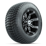 GTW&reg; Tempest Black/ Machined 12 in Wheels with 255/ 50-12 Excel Classic Street Tires - Set of 4