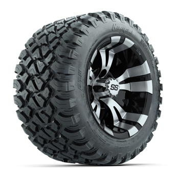 BuggiesUnlimited.com; GTW® Vampire Black/ Machined 12 in Wheels with 22X11-R12 Nomad A/ T Tires - Set of 4