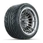 GTW&reg; Boost Chrome 12 in Wheels with 215/ 40-R12 Fusion GTR Steel Belt Street Tires - Set of 4