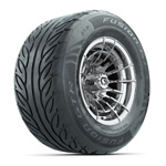 GTW&reg; Boost Chrome 12 in Wheels with 255/ 55-R12 Fusion GTR Steel Belted Street Tires - Set of 4