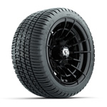 GTW&reg; Boost Gloss Black 12 in Wheels with 205/ 30-12 Fusion Street Tires - Set of 4