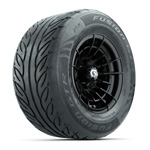 GTW&reg; Boost Gloss Black 12 in Wheels with 255/ 55-R12 Fusion GTR Street Tires - Set of 4