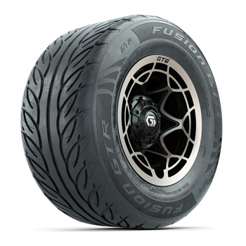 BuggiesUnlimited.com; GTW&reg; Nexus Black/ Bronze 12 in Wheels with 255/ 55-R12 Fusion GTR Street Tires - Set of 4