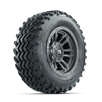 BuggiesUnlimited.com; GTW Shogun Gunmetal 12 in Wheels with 23X10.00-12 Rogue All-Terrain Tires - Set of 4