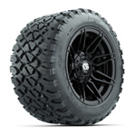 GTW&reg; Stealth Black/ Machined 12 in Wheels with 20X10-12 Nomad A/ T Tires - Set of 4