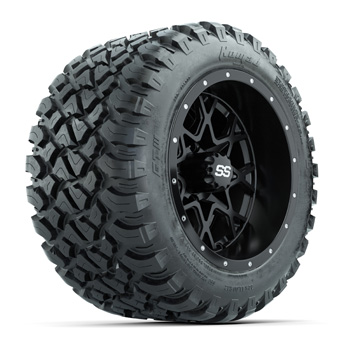 BuggiesUnlimited.com; GTW® Vortex 2 Matte Black 12 in Wheels with 22X11-R12 Nomad A/ T Tires - Set of 4