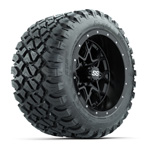 GTW&reg; Vortex 2 Matte Black/ Machined 12 in Wheels with 22X11-R12 Nomad A/ T Tires - Set of 4