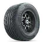 GTW&reg; Vortex 2 Matte Gray/ Machined 12 in Wheels with 255/ 55-R12 Fusion GTR Street Tires - 4 Set