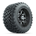 GTW&reg; Vortex 2 Matte Gray/ Machined 12 in Wheels with 22X11-R12 Nomad A/ T Tires - Set of 4