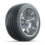 GTW&reg; Godfather Chrome 12 in Wheels with 205/ 30-12 Fusion Street Tires - Set of 4