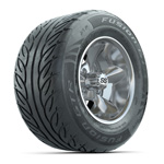 GTW&reg; Godfather Chrome 12 in Wheels with 255/ 55-R12 Fusion GTR Street Tires - Set of 4