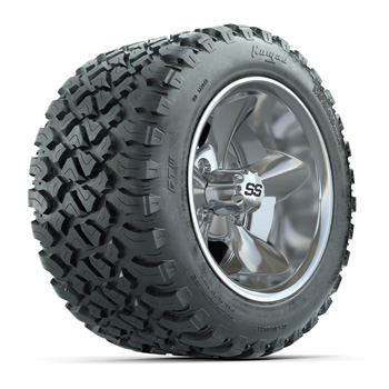 BuggiesUnlimited.com; GTW® Godfather Chrome 12 in Wheels with 20X10-12 Nomad A/ T Tires - Set of 4