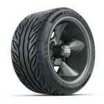 GTW&reg; Godfather Matte Gray 12 in Wheels with 215/ 40-R12 Fusion GTR Street Tires - Set of 4