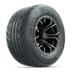 GTW&reg; Spyder Matte Black/ Bronze 12 in Wheels with 255/ 55-R12 Fusion GTR Street Tires - Set of 4