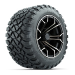 GTW&reg; Spyder Matte Black/ Bronze 12 in Wheels with 22X11-R12 Nomad A/ T Tires - Set of 4