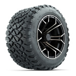 GTW&reg; Spyder Matte Black/ Bronze 12 in Wheels with 20X10-12 Nomad A/ T Tires - Set of 4