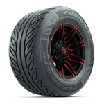 GTW&reg; Stealth Red/ Machined 12 in Wheels with 255/ 55-R12 Fusion GTR Street Tires - Set of 4