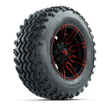 GTW&reg; Stealth Red/ Machined 12 in Wheels with 23X10-12 Rogue All-Terrain Tires - Set of 4
