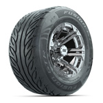 GTW&reg; Specter Chrome 12 in Wheels with 255/ 55-R12 Fusion GTR Street Tires - Set of 4