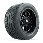 GTW&reg; Volt Black/ Machined 14 in Wheels with 255/ 45-R14 Fusion GTR Street Tires - Set of 4