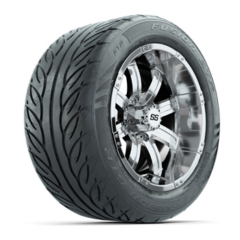 BuggiesUnlimited.com; GTW&reg; Tempest Chrome 14 in Wheels with 255/ 45-R14 Fusion GTR Street Tires - Set of 4