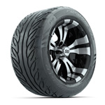 GTW&reg; Vampire Black/ Machined 14 in Wheels with 255/ 45-R14 Fusion GTR Street Tires - Set of 4