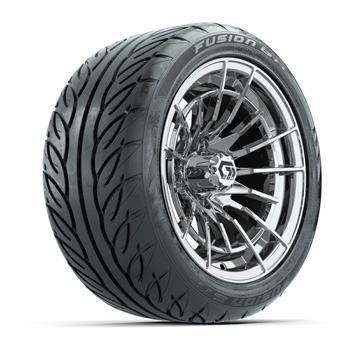 BuggiesUnlimited.com; GTW&reg; Boost Chrome 14 in Wheels with 225/ 40-R14 Fusion GTR Street Tires - Set of 4