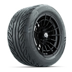 GTW&reg; Boost Gloss Black 14 in Wheels with 255/ 45-R14 Fusion GTR Street Tires - Set of 4