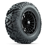 GTW&reg; Boost Gloss Black 14 in Wheels with 25x10-14 Barrage Mud Tires - Set of 4