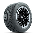 GTW&reg; Nexus Black/ Silver 14 in Wheels with 255/ 45-R14 Fusion GTR Street Tires - Set of 4