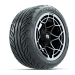 GTW&reg; Nexus Black/ Silver 14 in Wheels with 225/ 40-R14 Fusion GTR Street Tires - Set of 4