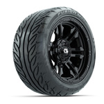 GTW&reg; Shogun Gloss Black 14 in Wheels with 225/ 40-R14 Fusion GTR Street Tires – Set of 4