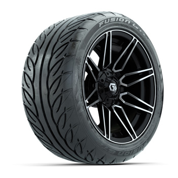 BuggiesUnlimited.com; GTW&reg; Stealth Black/ Machined 14 in Wheels with 225/ 40-R14 Fusion GTR Street Tires - Set of 4