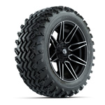 GTW&reg; Stealth Black/ Machined 14 in Wheels with 23X10-14 Rogue All-Terrain Tires - Set of 4